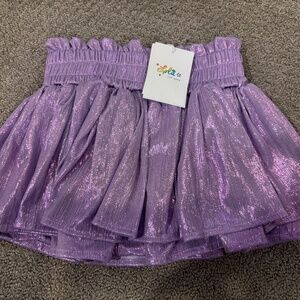 Lola & The Boys Lavender metallic skirt - size 8 NWT